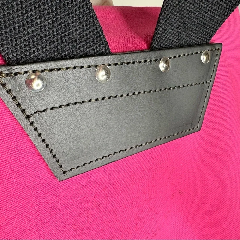 Duluth Pink Canvas Pack Sack Black Leather Trim Handcrafted in USA Rare Color